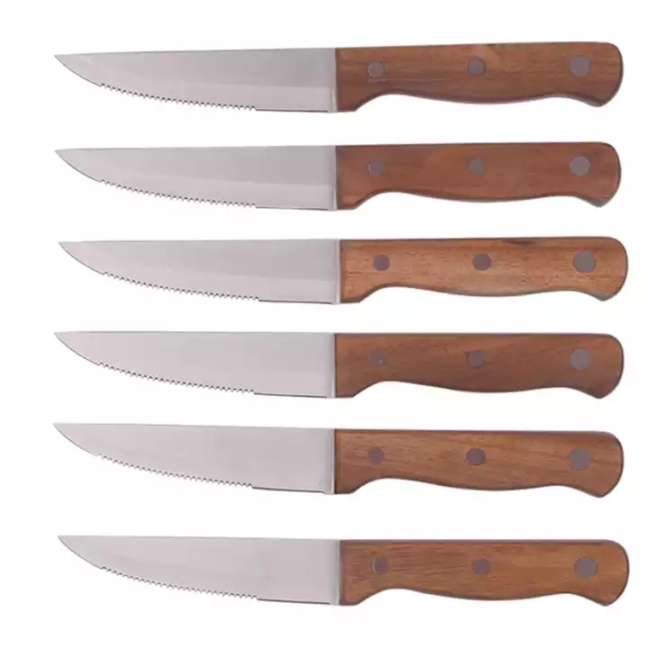 Visokokakovostni 5-palčni nož za zrezke Set s Pakawood ročajem 5 kosov Set nožev iz nerjavečega jekla 